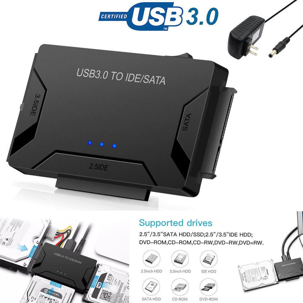Конвертер IDE и SATA в USB 3 0 внешний адаптер для жесткого диска с тремя жесткими