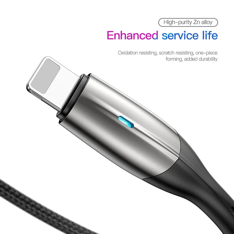 Светодиодный usb-кабель с разъемом lightning для iPhone 11 xs max xr 8 7 6s plus 0 5 м 1 2 | Мобильные