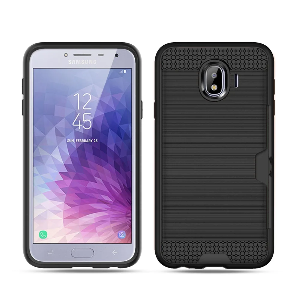 Прочный чехол для Samsung Galaxy J4 2018 металлический корпус с отделением карт