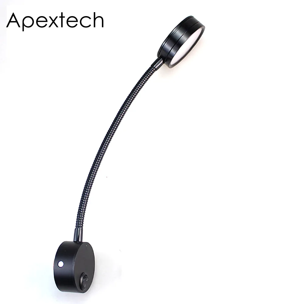 Apextech LED настольная настенная лампа Гибкая металлическая трубка 7 Вт отельный
