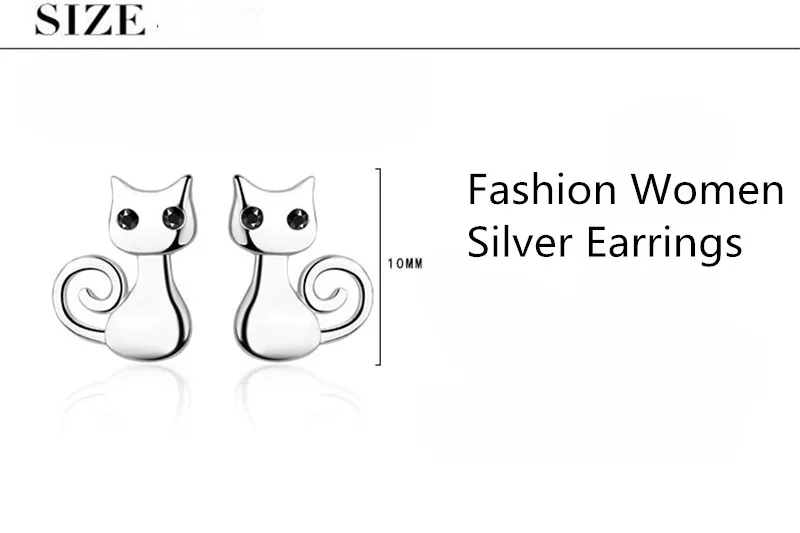 Романтические женские серьги гвоздики с котом для женщин вечерние аксессуары