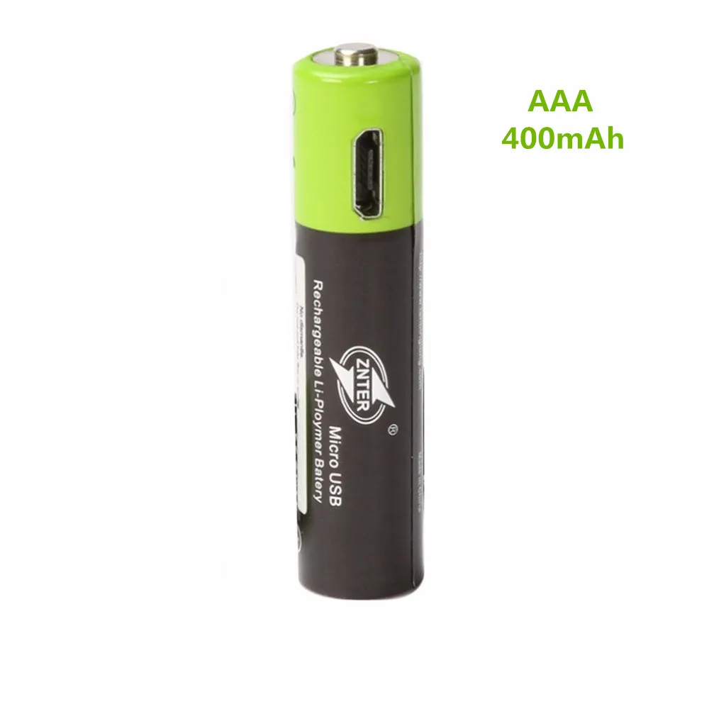 1PCS Battery Горячая Распродажа ZNTER 1,5 V AAA перезаряжаемая батарея 600mAh USB перезаряжаемая литий-полимерная батарея Быстрая зарядка через Micro USB кабель - Цвет: 1PCS Battery