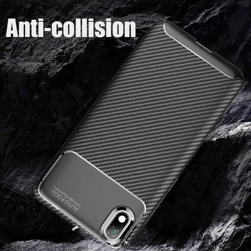 Armor Carbon Fiber Case For Xiaomi Redmi 7A Luxury Business Back Cover Xiomi 7a Soft Bumper TPU Fundas Coque |