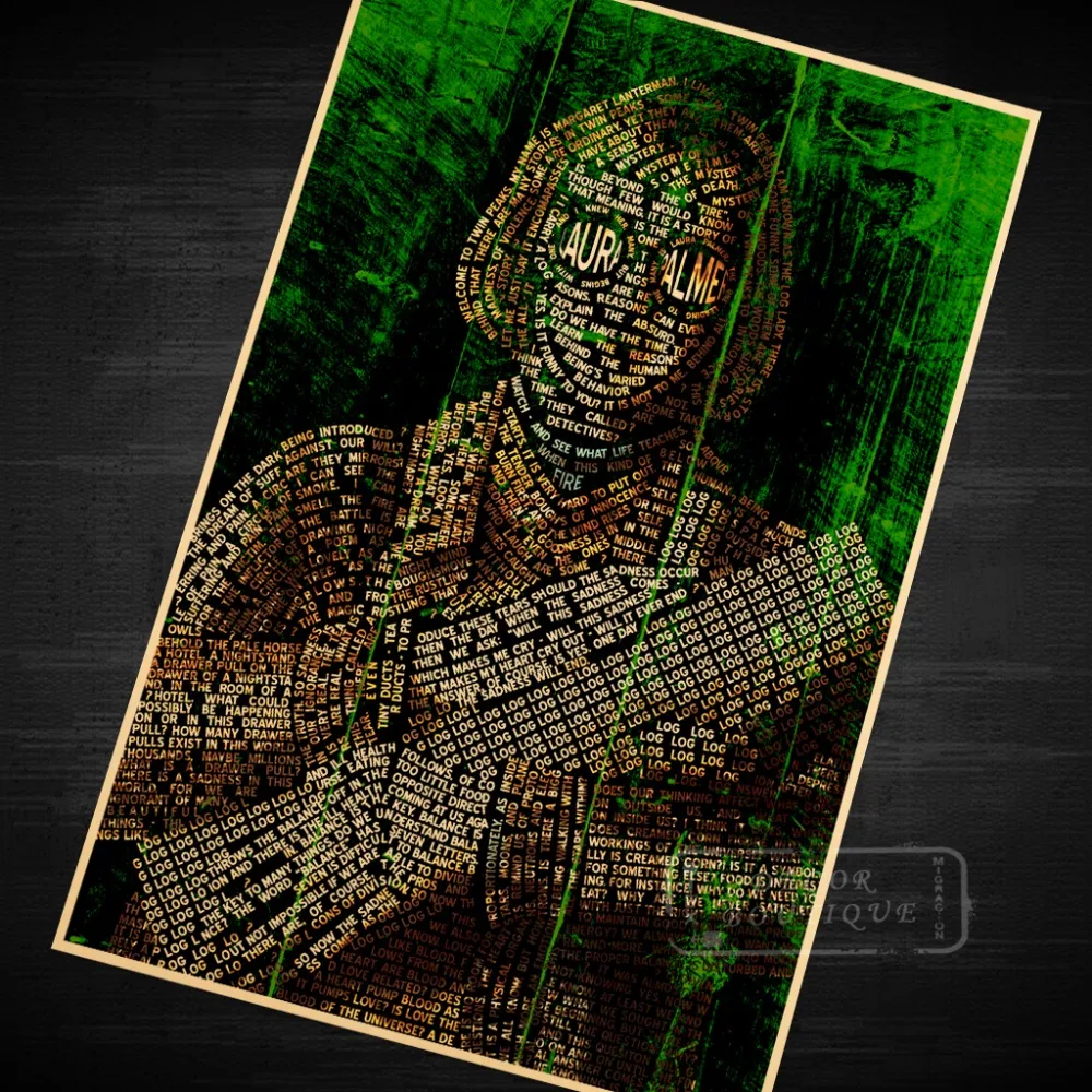 Фильм ужасов Твин Пикс фильм 1990 ВИНТАЖНЫЙ ПЛАКАТ в стиле ретро из крафт-бумаги