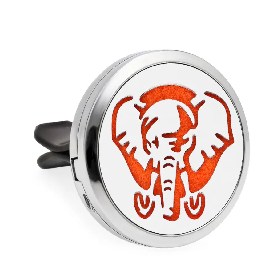 Elephant HG656 Собака породы хаски собака Тедди слон 30 мм диффузор медальон зажим для автомобильной вентиляционной решетки ароматерапия эфирное масло парфюм медальон Магнитный 10 подушек - Окраска металла: Elephant HG656