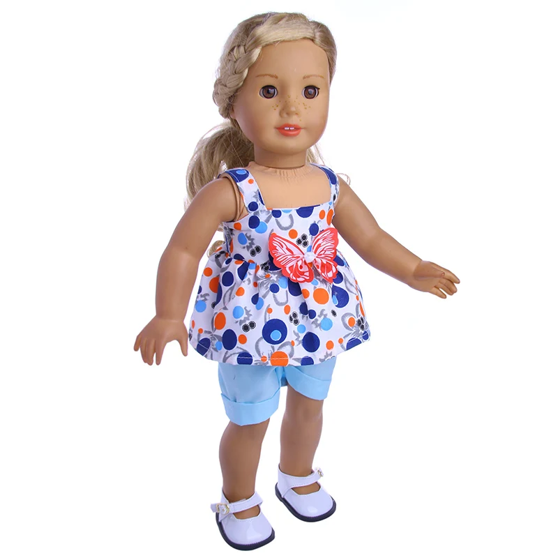 Платье-бабочка + шорты Одежда для кукол 18 дюймов американская кукла 43 см Детская