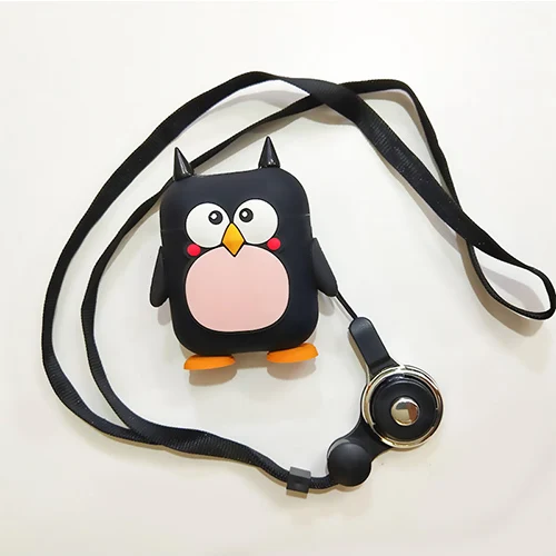 black with strap 2 Милый 3D мультяшный DIY силиконовый чехол для Apple аксессуары для airpods защитный чехол декоративный чехол для наушников Вешалка ремень подарки - Цвет: black with strap 2