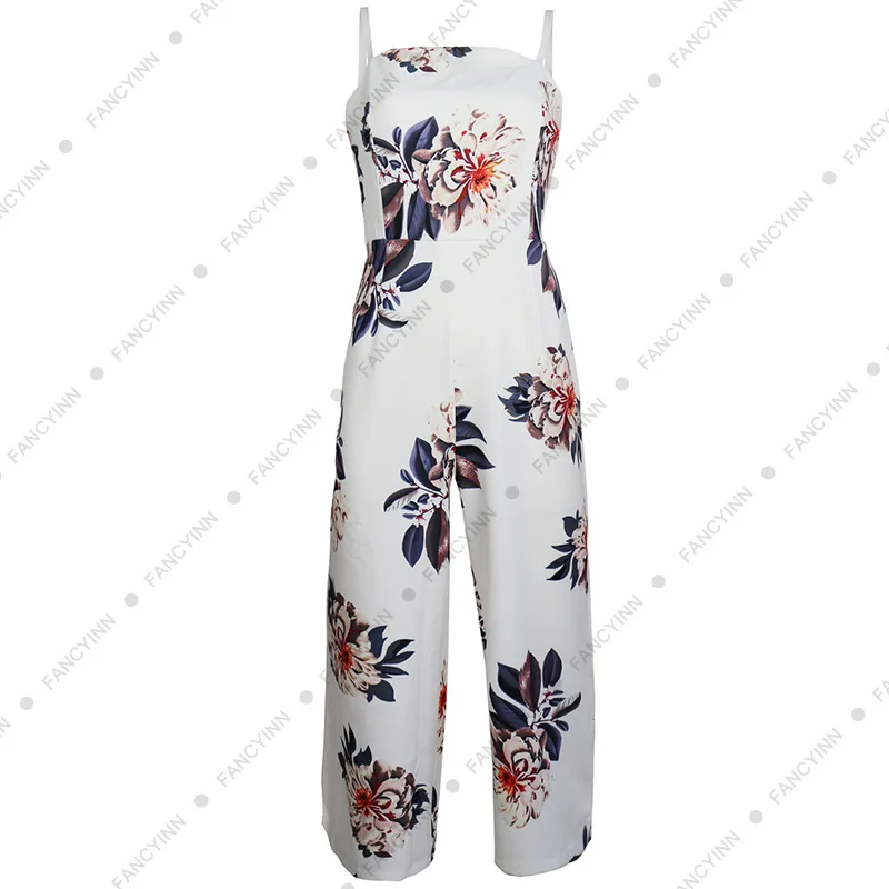 

Good Quality 2017 Sexy Jumpsuits Romper Women Sets One Pieces Fitness Printed Wide Leg Elegant Bodycon Ladies Playsuits L29-4