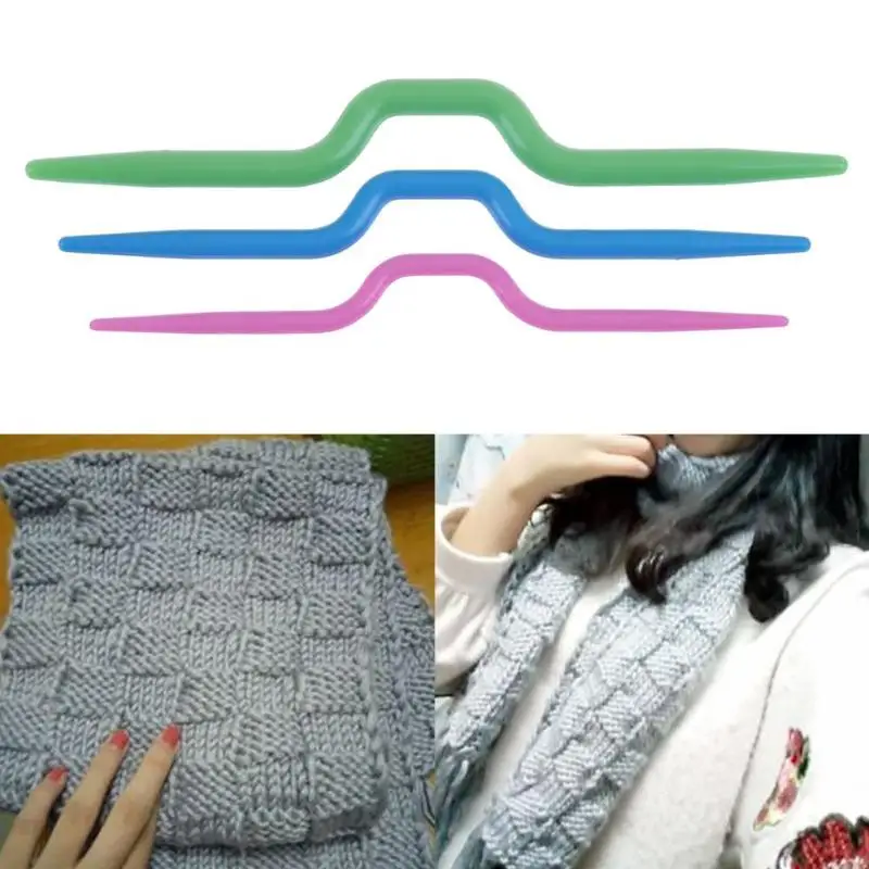 3 шт. изогнутый шарф свитер спицы для вязания крючком инструмент Аксессуары шитья