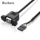 Переходник Bochara 30 см DB 2,54 мм 5-контактный разъем гнездо USB 2,0 Тип B Гнездо FF с винтовым кабелем для крепления на панели