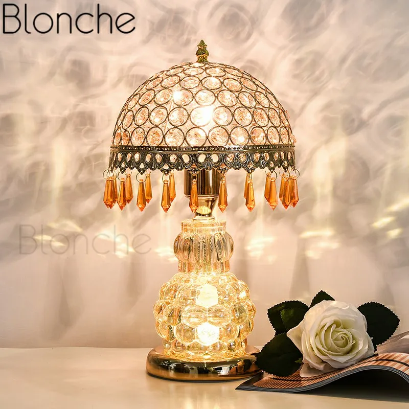 Нордическая современная Хрустальная настольная лампа в форме тыквы настольный