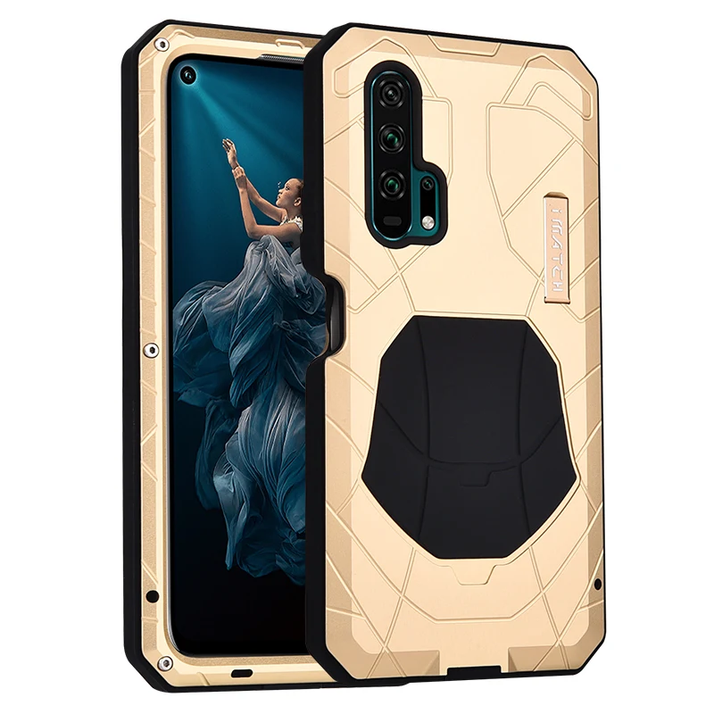 Золотой IMATCH Повседневный водонепроницаемый чехол для huawei Honor 20 20 Pro Роскошный Металлический силиконовый чехол Coque Полные Защитные чехлы для телефонов - Цвет: Золотой