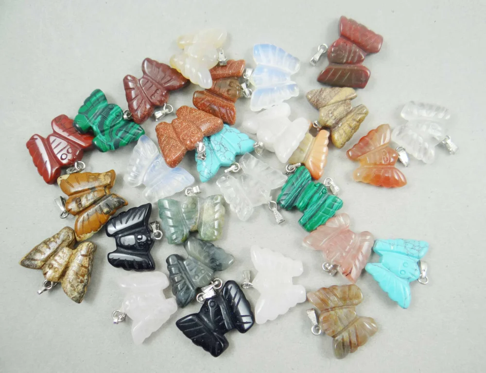 Натуральный камень бирюзовые кварцевые кристаллы тигровый глаз опал Бабочка