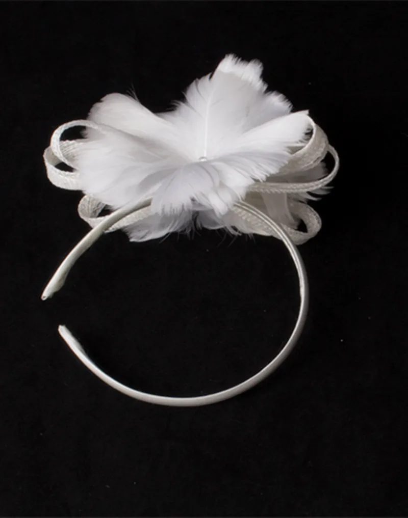 Свадебные Свадебная с перьями и повязкой цветком Заколки для волос девочек милые