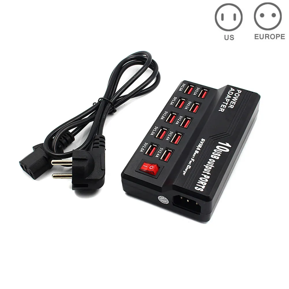 Модное настольное зарядное устройство для путешествий 10 портов usb адаптер
