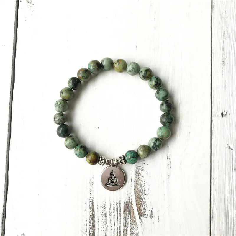 African Turquoises Bracelet Wrist Mala Beads Healing Crystals Chakra Jewelry New Beginnings Emotional Balance Personal Growth | Украшения и