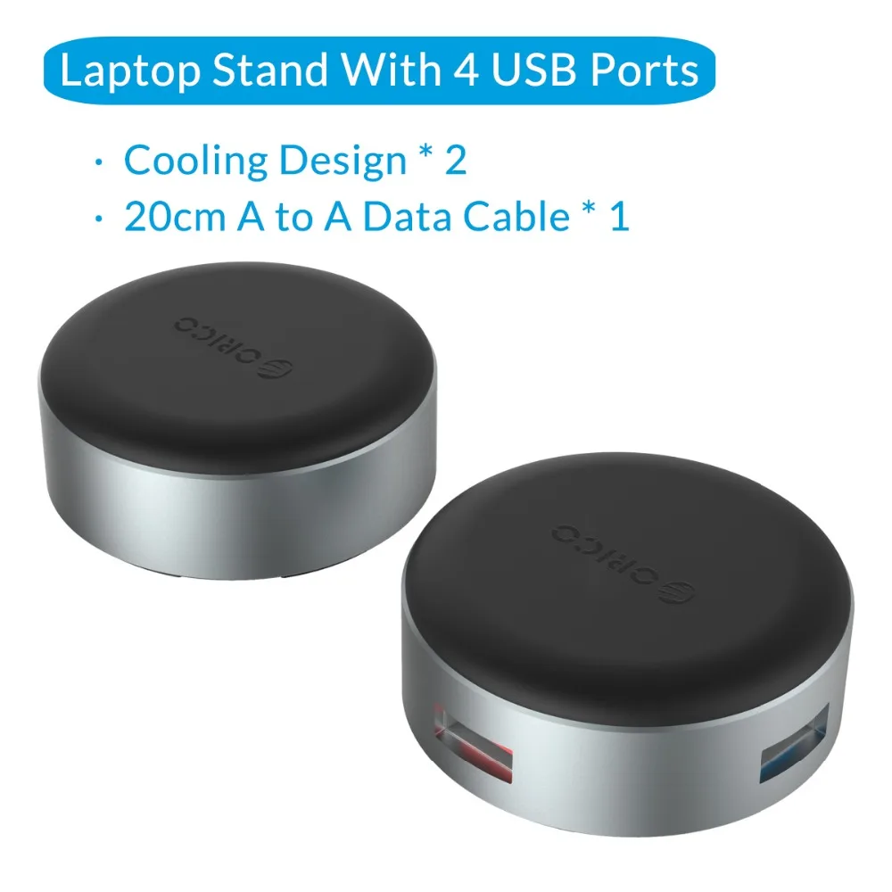 ORICO подставка для ноутбука алюминиевая Портативная подставка под Макбук с usb-хаб охлаждающий тепло Портативная подставка Нескользящая аксессуары для ноутбука 2 шт