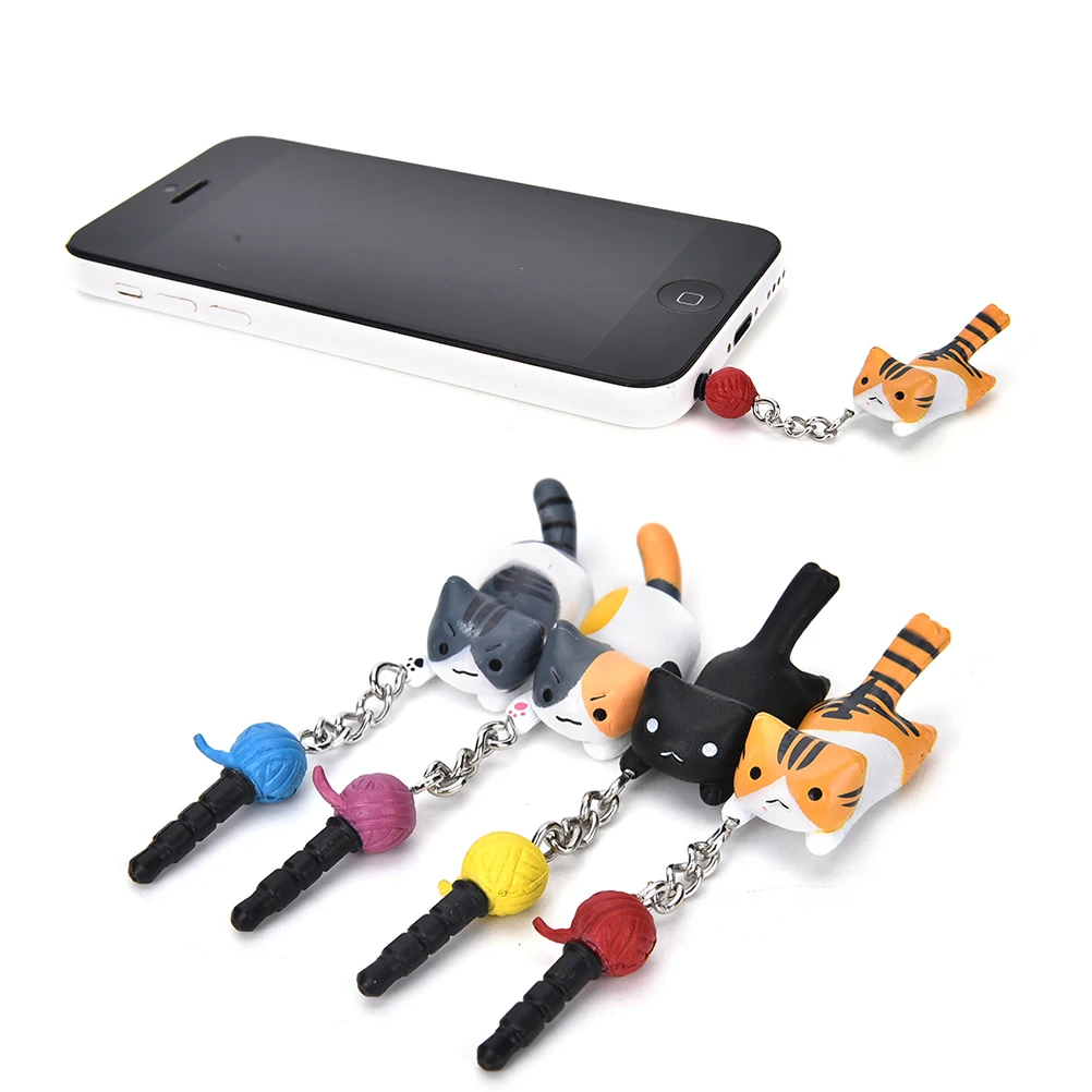 JINHF Lucky Кот играющий с мячом 3 5 мм разъем для наушников защитой от пыли|earphone jack|plug