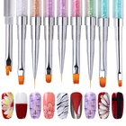 Кисть для подводки ногтей, двусторонняя ручка для рисования, ручка со стразами, УФ гель для ногтей, дизайн для наращивания ногтей