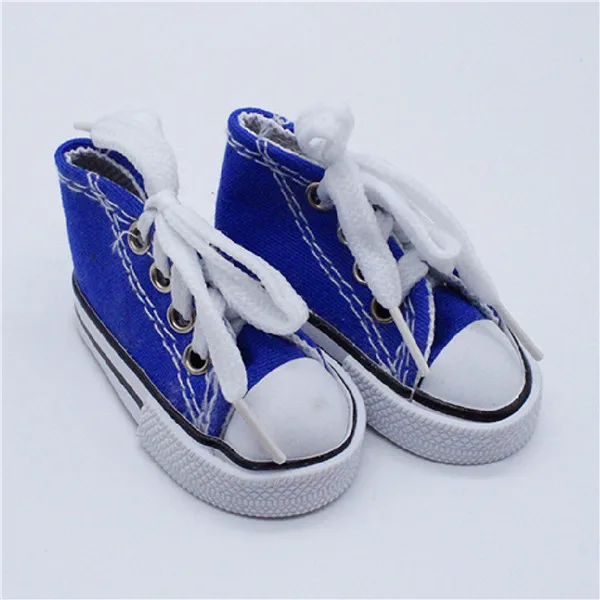 Deep Blue Color 7,5 см парусиновая обувь для куклы крутая мода мини обувь для куклы для кукла, сделанная вручную аксессуары для детской куклы кроссовки - Цвет: Deep Blue Color
