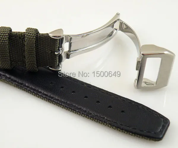 Parnis 22 мм Смешанные оливковые зеленые тканевые ремни с пряжкой подходят для