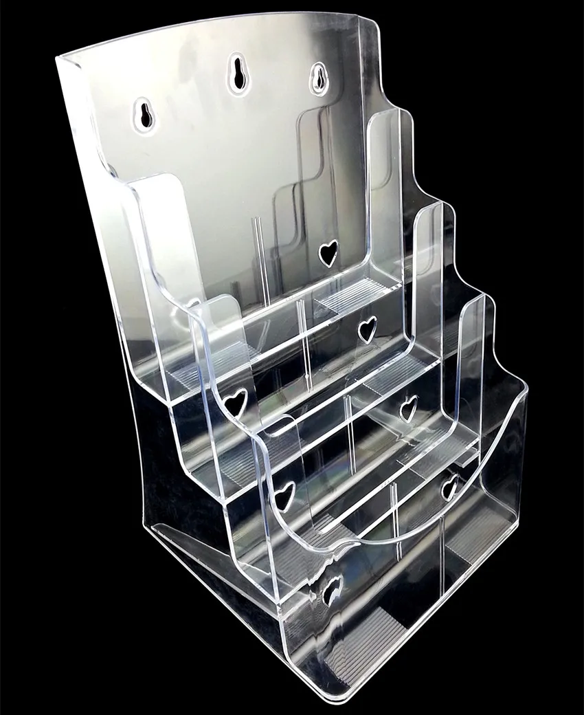 Пластиковая акриловая брошюра литература прозрачная A5 4 уровня держатель для