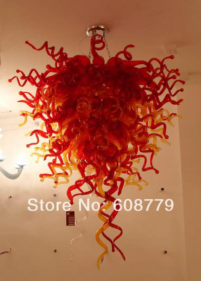 

Majestic Red Crystal Blown Glass Indoor Lighting Chandeliers