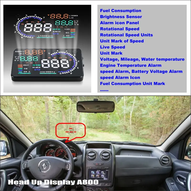 Head Up Display HUD For Renault Duster/Dacia Duster 2010-2014 Car Electronic Accessories Safe Driving Screen Projector OBD/OBD2