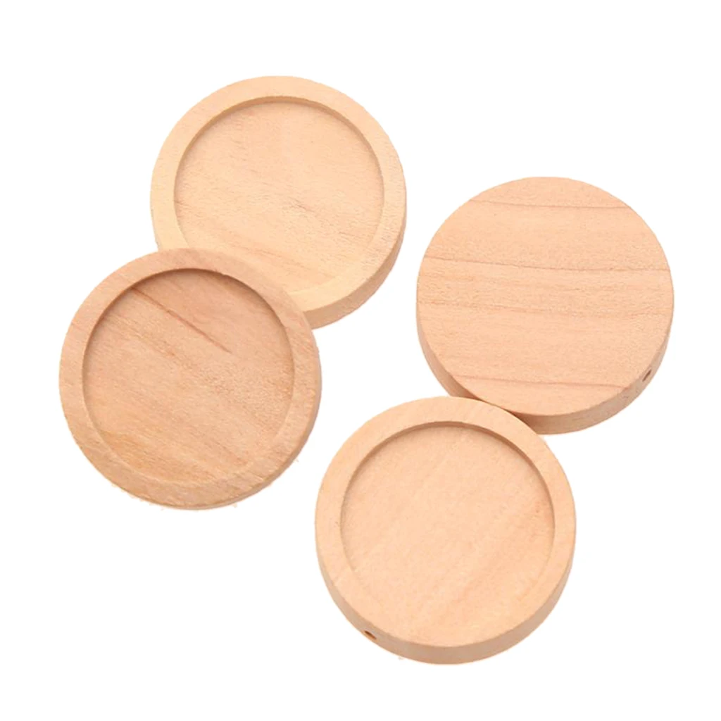 Круглые Пустые Подвески подвески из натурального дерева основа для кабошона