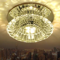 modern embedded crystal led hallway ceiling light 3w5w crystal aisle ceiling lamp 220v110v warm whitecool white plafonnier