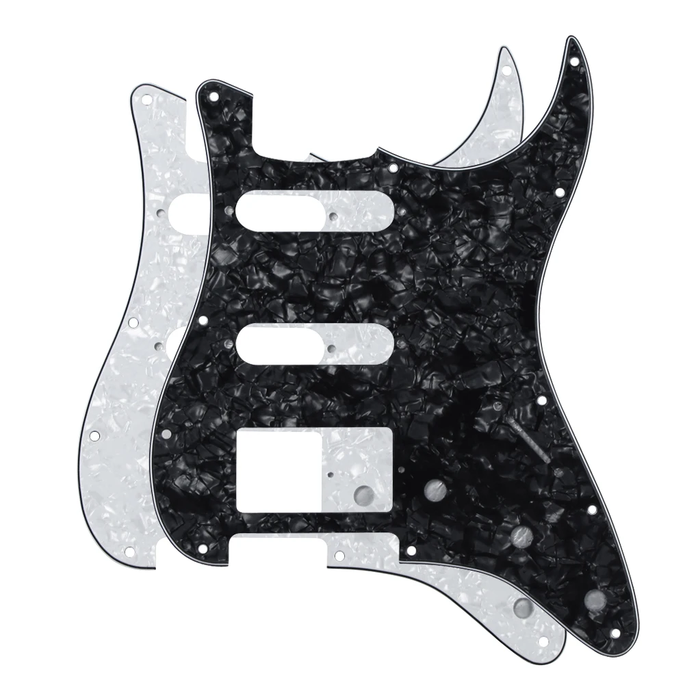 FLEOR 2шт белый/черный жемчуг 4Ply SSH Strat Pickguards HSS 11 Hole гитарная царапина пластина для FD