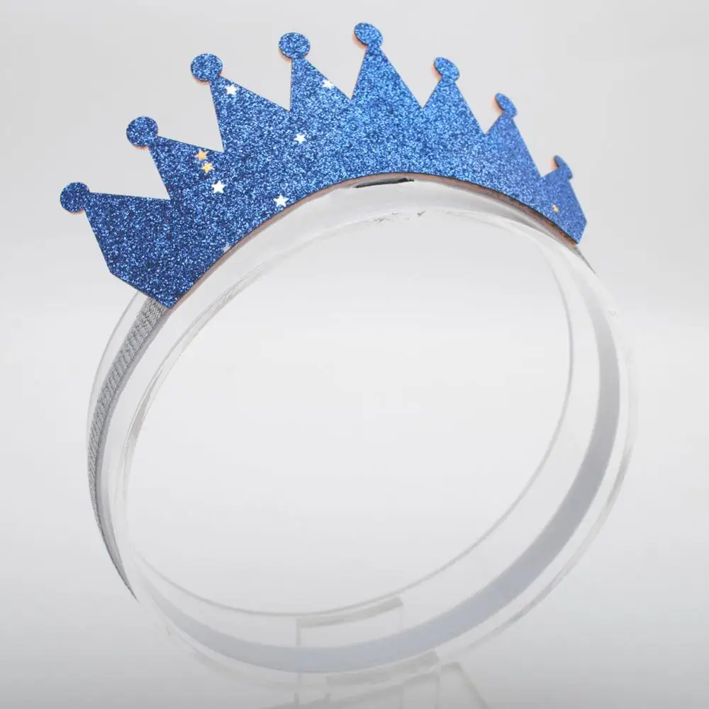 Royal blue Headbands 1 шт., корона для волос для девочек, повязка на голову, блестящие резинки для волос для девочек, аксессуары для волос, тиара принцессы, головной убор - Цвет: Royal blue Headbands