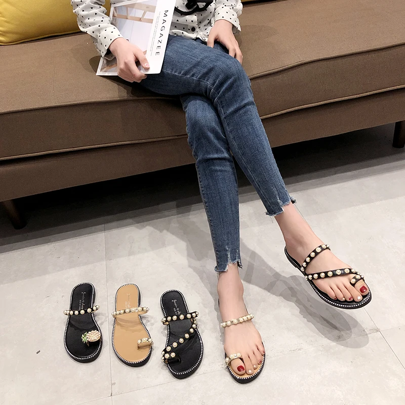 Женские повседневные летние шлепанцы на плоской подошве Вьетнамки женская