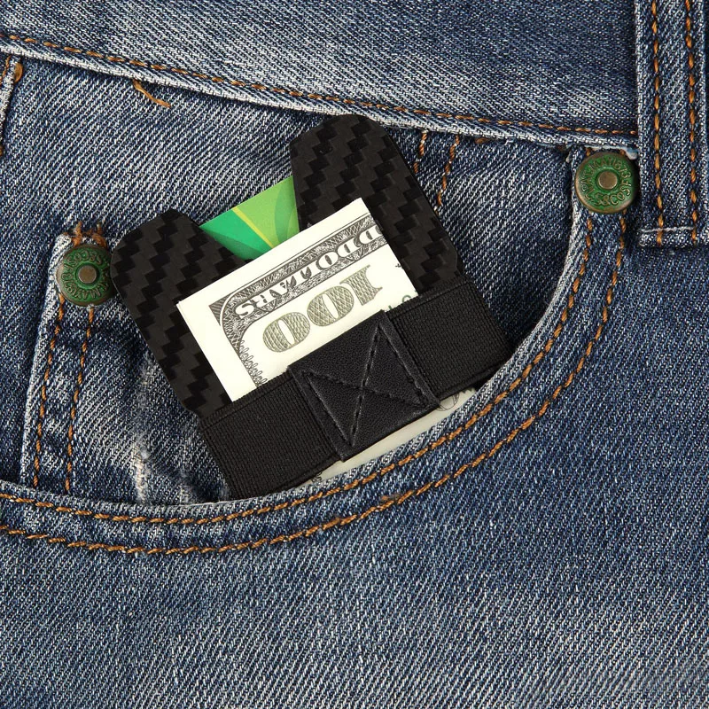 Карбоновый кредитный держатель для Карт RFID блокирующий тонкий карт дорожный