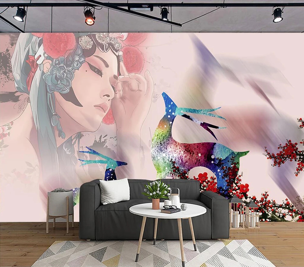 

Decorative wallpaper Drama beauty background wall painting