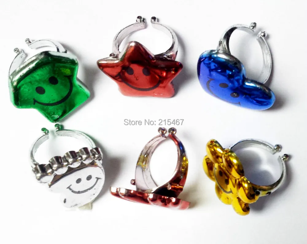 24X красочные кольца с улыбкой 6 различных дизайнов R657A принцесса девочка день