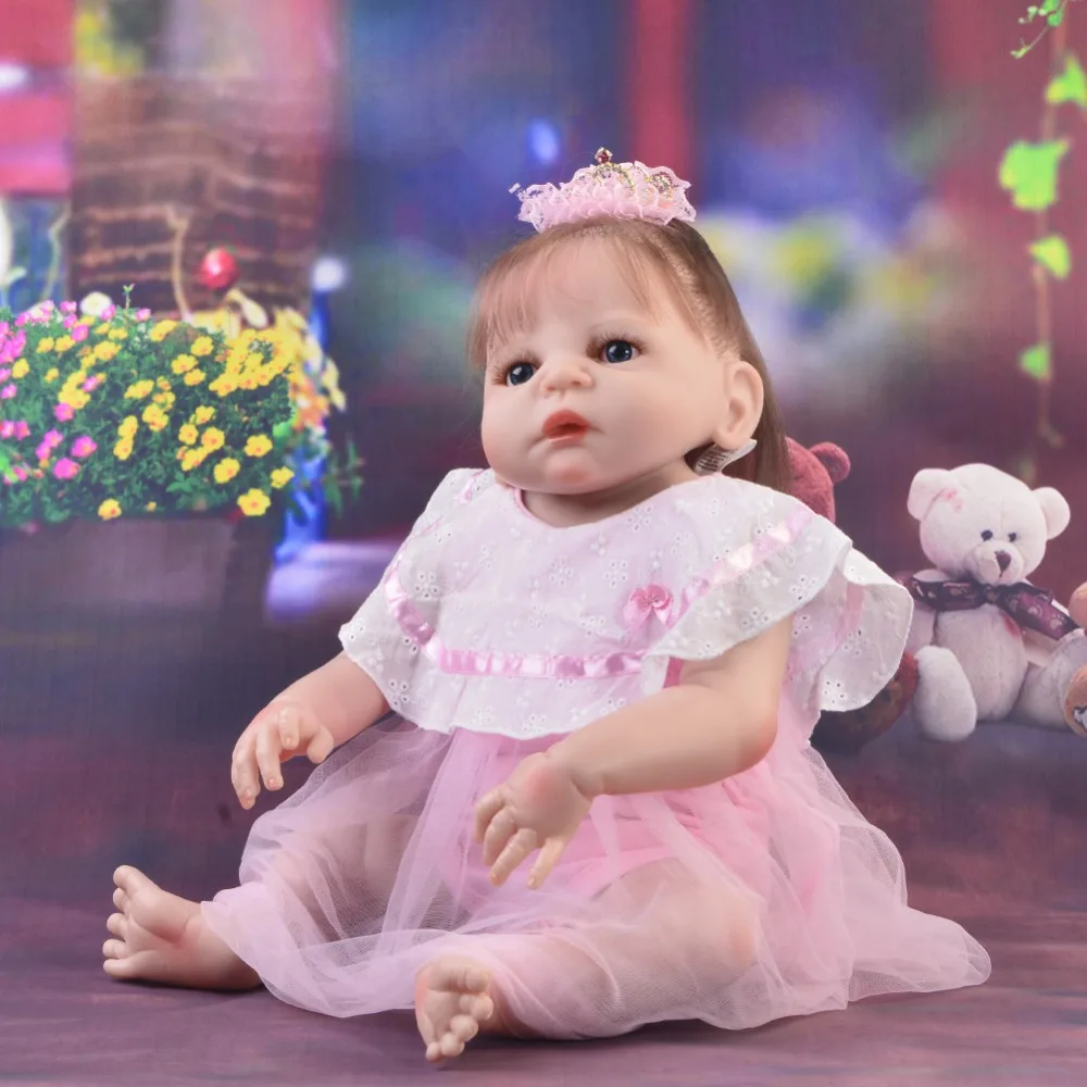 Принцесса 23' 57 см младенец реборн девочка полное Силиконовое тело куклы