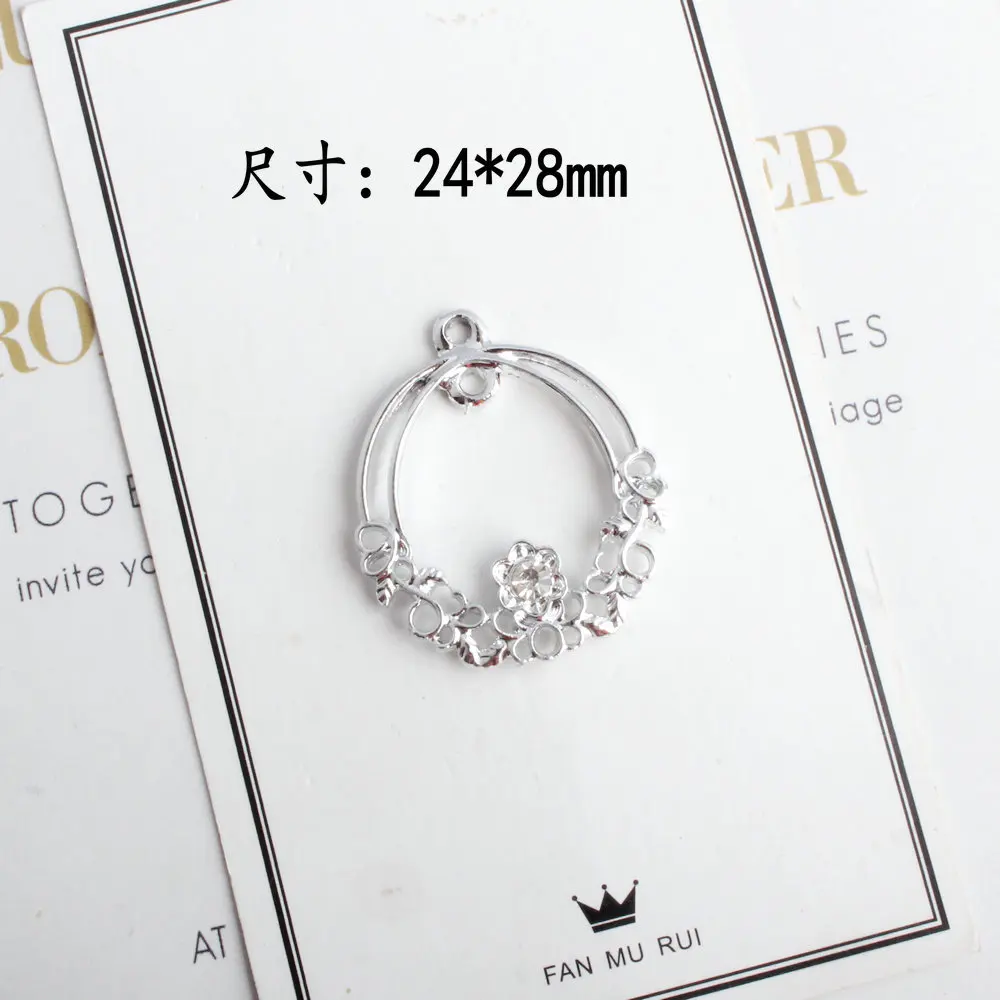 New Arrival 10pcs 24*28MM Bright Silver Gold Color Floral Round Circle Pendants DIy Jewelry Findings Ornament Accessory Charms | Украшения