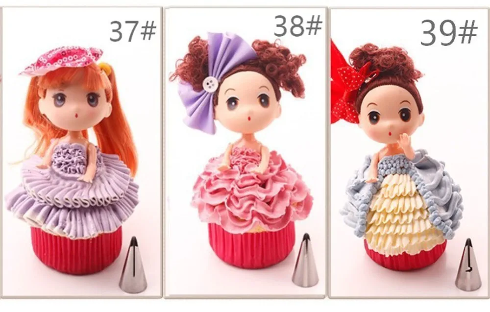 1/7 шт набор Baby Doll глазури трубопроводов сопла из нержавеющей стали цветок крем