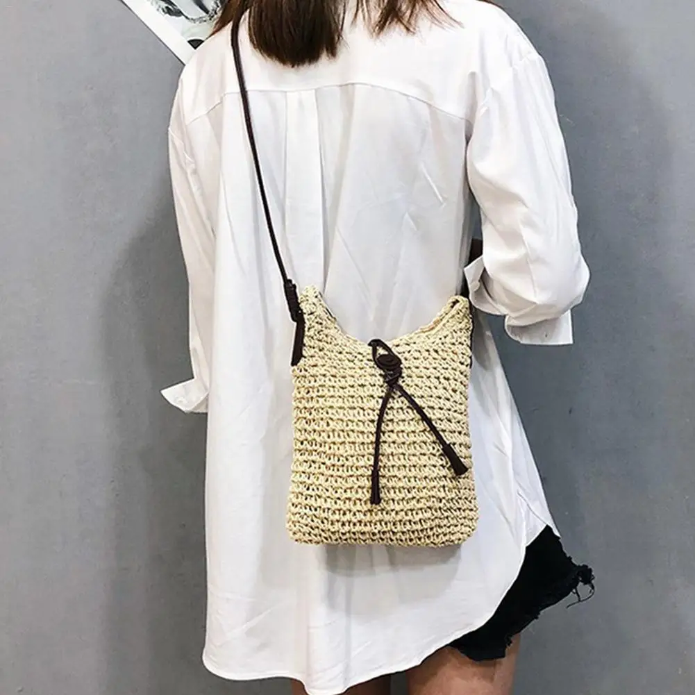 Тканая Наплечная Сумка из бумажной веревки в японском и южнокорейском стиле Hansenne