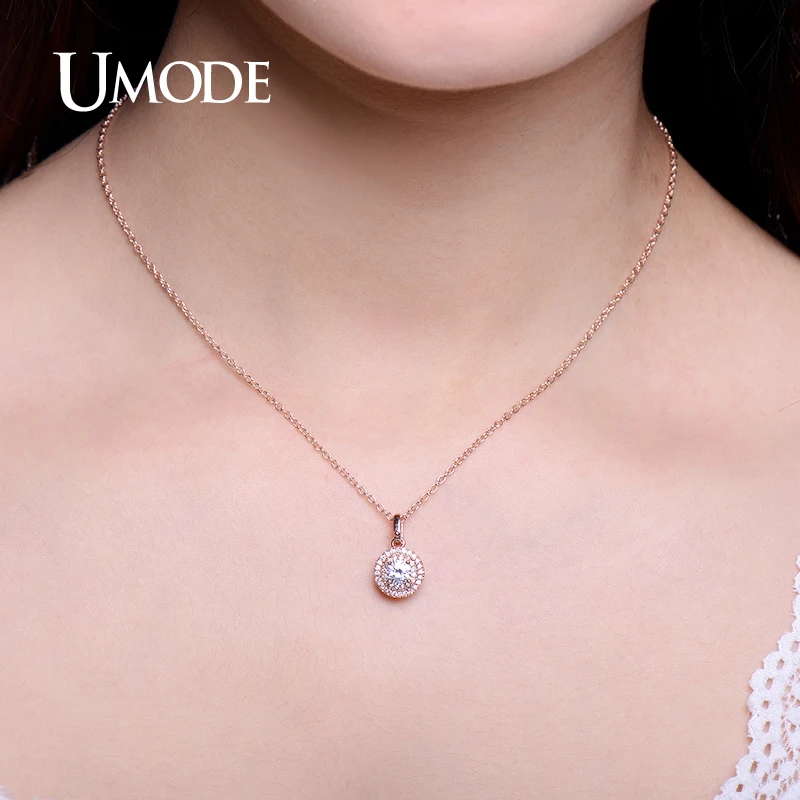 Женская цепочка с кулоном UMODE винтажное ожерелье кубическим цирконием цвет