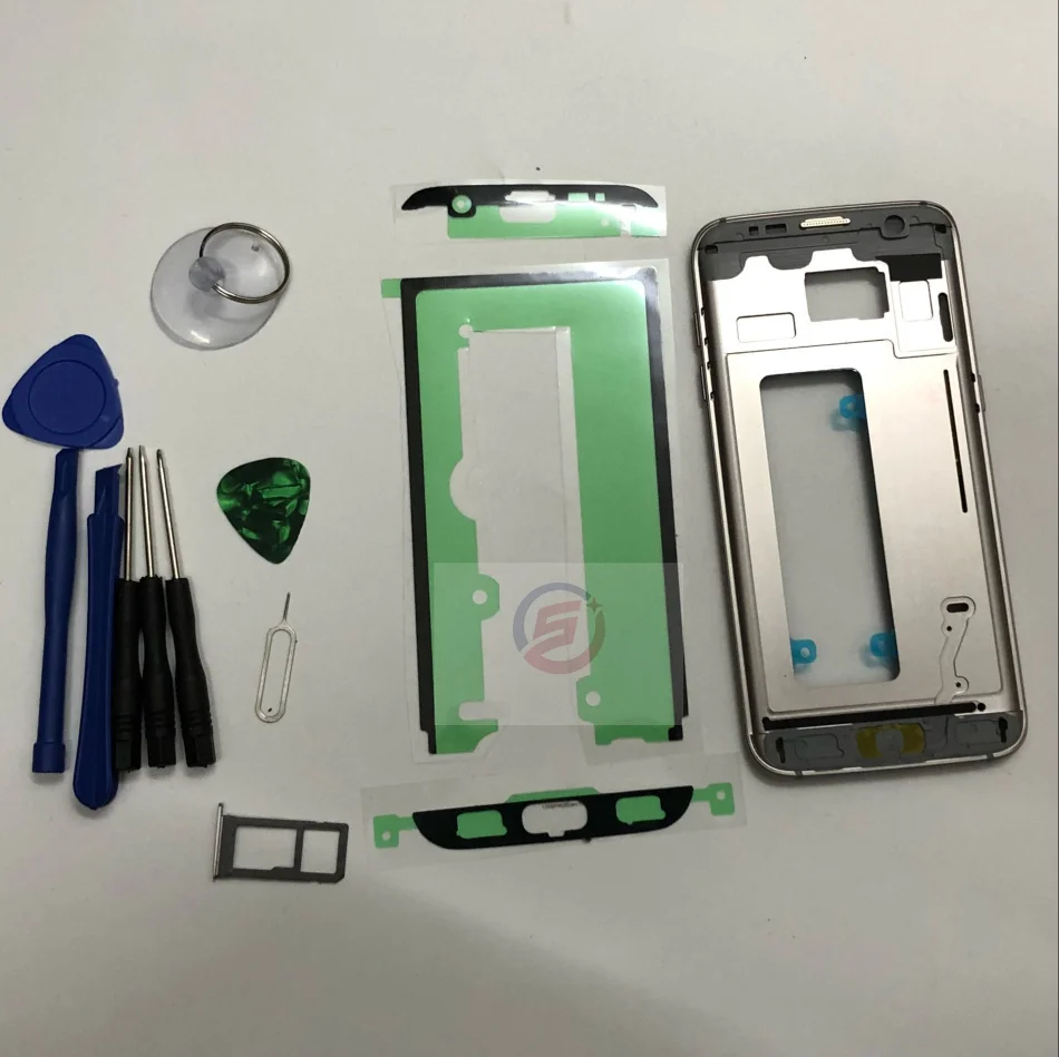 Средняя рамка для samsung Galaxy S7 край G935 G935F G935FD средняя часть металлический каркас Корпус шасси с боковыми клавишами Запчасти для авто