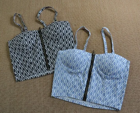 Винтажный шотландка молния бюстье урожай верхний женщины сексуальный камзол