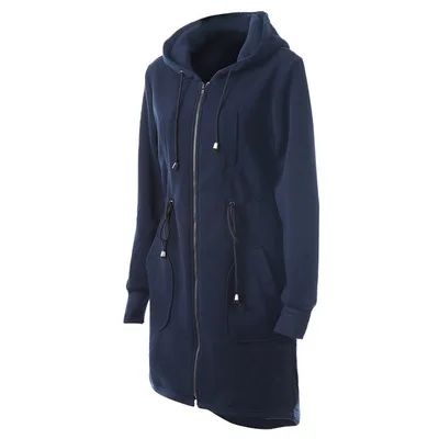 

women's 2019 autumn and winter women's new hooded women's jacket in the waist hooded zipper long-sleeve long coat spring