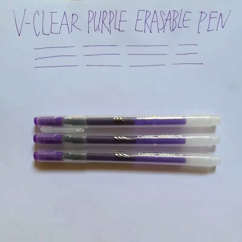 Стираемая ручка VCLEAR, фиолетовые стираемые чернила, волшебная ручка для письма, нейтральная ручка, волшебный тепловой стержень со стираемыми чернилами, ручка для школьного письма