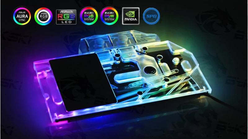 Bykski медный блок используется для Gigabyte RTX2060 Gaming OC PRO 6G Rev 2,0/12 V RGB/5 V A-RGB радиатор кулера