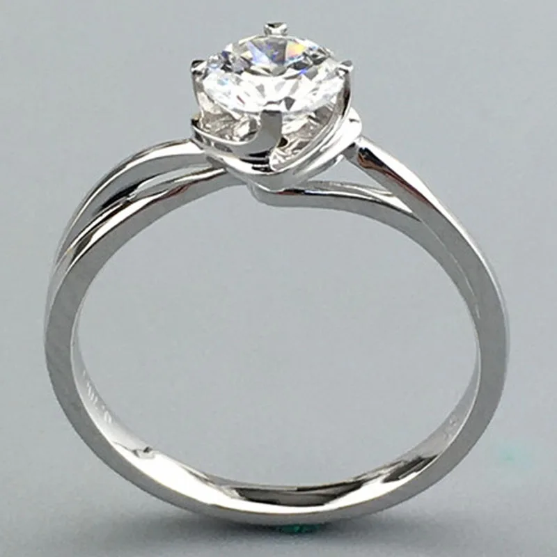 Брендовое новое кольцо с бриллиантом 0 8 карат 18 к белое золото Moissanite классическое