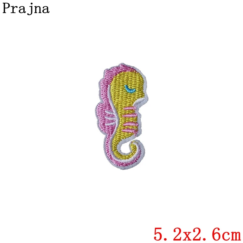Черный никель Prajna нашивки в виде симпатичных животных, птиц для шитья ткани морской конек динозавр попугай вышитые нашивки железо на одежду оптом моющиеся - Цвет: Черный никель