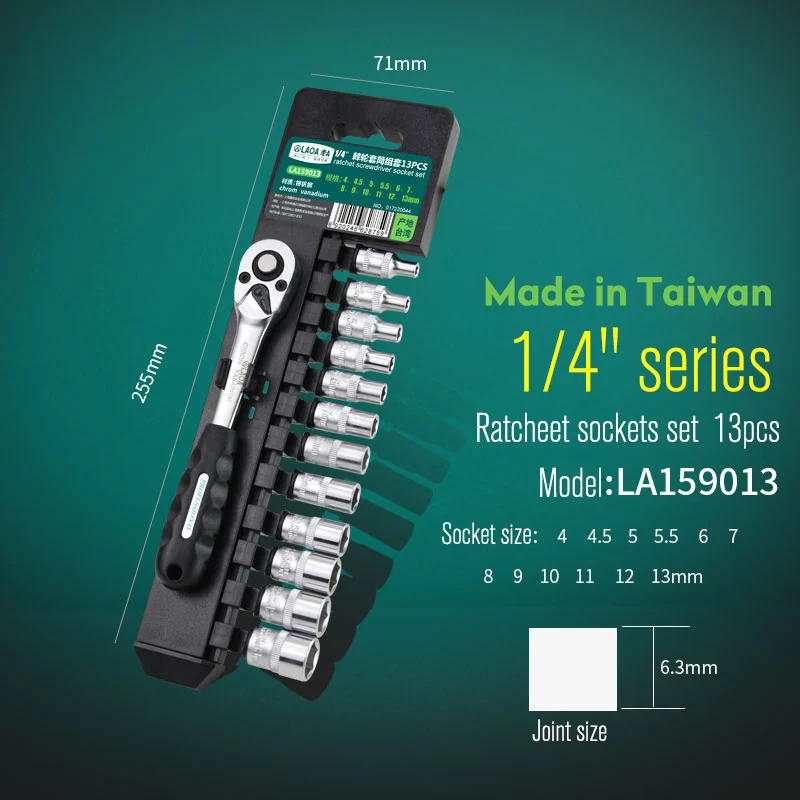 LA159013-13pcs set LAOA гаечный ключ, набор инструментов, CR-V, сплав, сталь, трещотка, гаечный ключ для велосипеда, мотоцикла, автомобиля, инструменты для ремонта - Цвет: LA159013-13pcs set