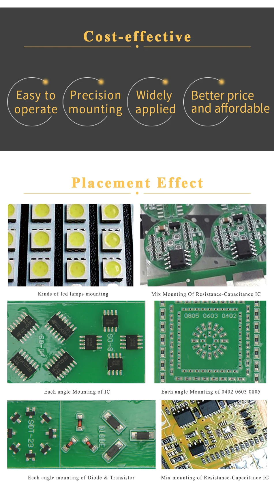 Low Cost Pick Place Machine ZB3245TS with 4pcs camera / LED Chip Mounter Machine/ LED SMT Assembly Machine